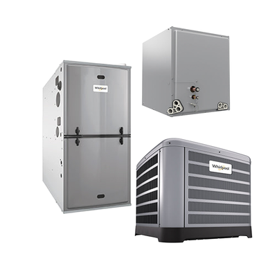 Whirlpool 2.5 Ton 14.3 SEER2 AC System — 60k BTU Single-Stage 95% Gas Furnace + Cased Coil (R-454B)